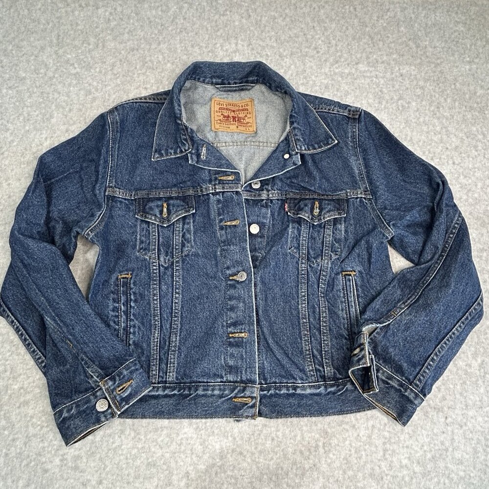 Vintage Levis Blue Denim Trucker Jean Jacket Women's Size Large 77715-0289